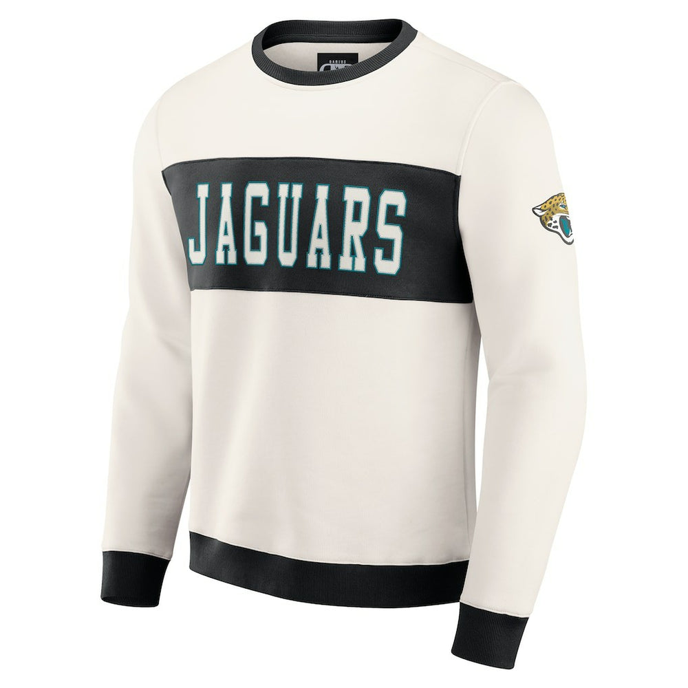 Jacksonville Jaguars Darius Rucker Collection Colorblock Pullover Sweatshirt Cream | Fanatics