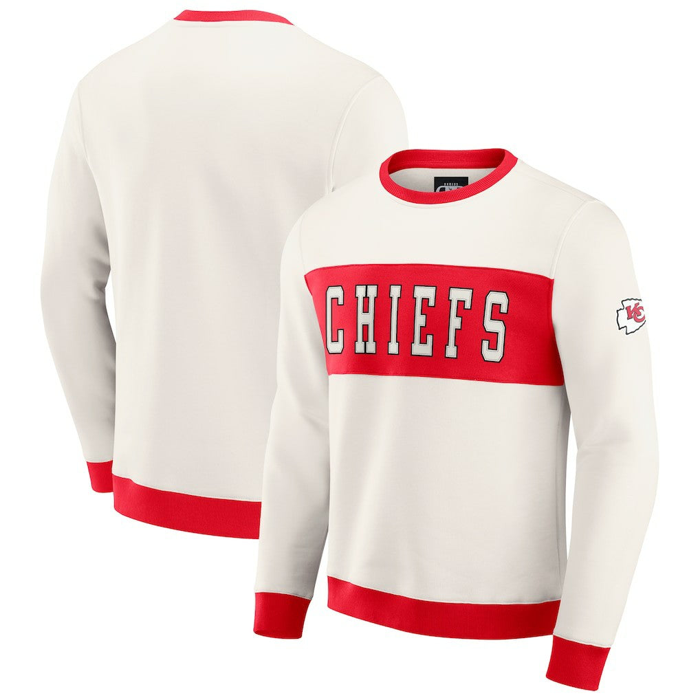 Kansas City Chiefs Darius Rucker Collection Colorblock Pullover Sweatshirt Cream | Fanatics