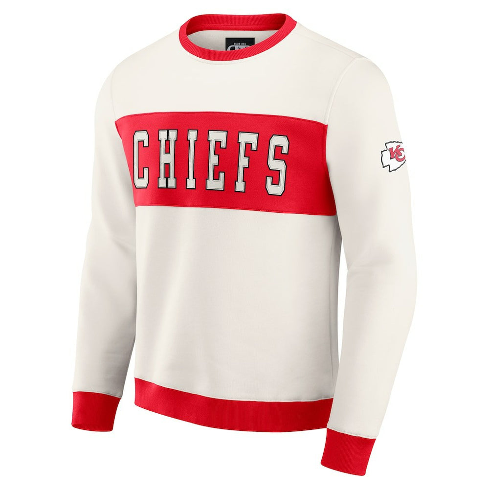 Kansas City Chiefs Darius Rucker Collection Colorblock Pullover Sweatshirt Cream | Fanatics