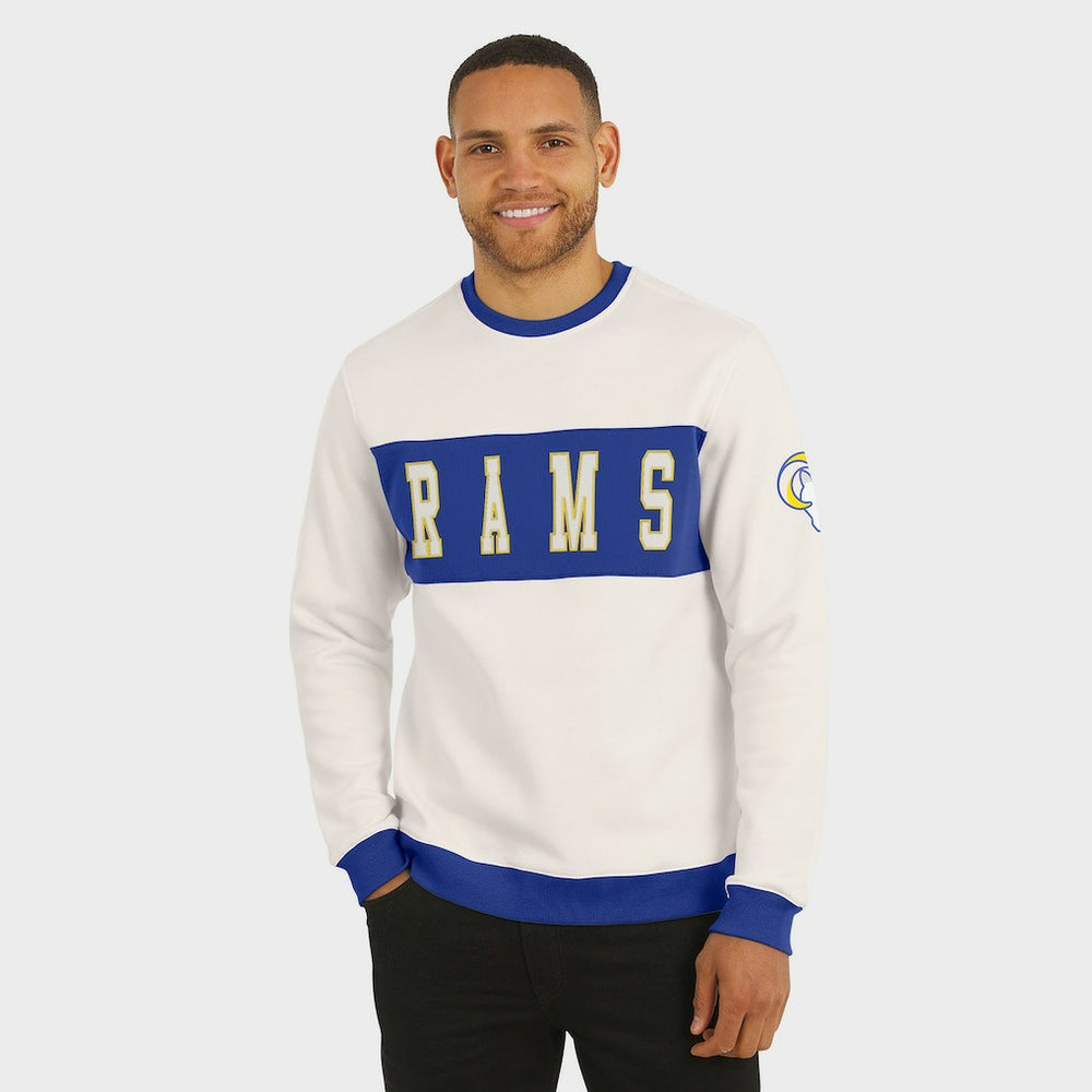 Los Angeles Rams Darius Rucker Collection Colorblock Pullover Sweatshirt Cream | Fanatics
