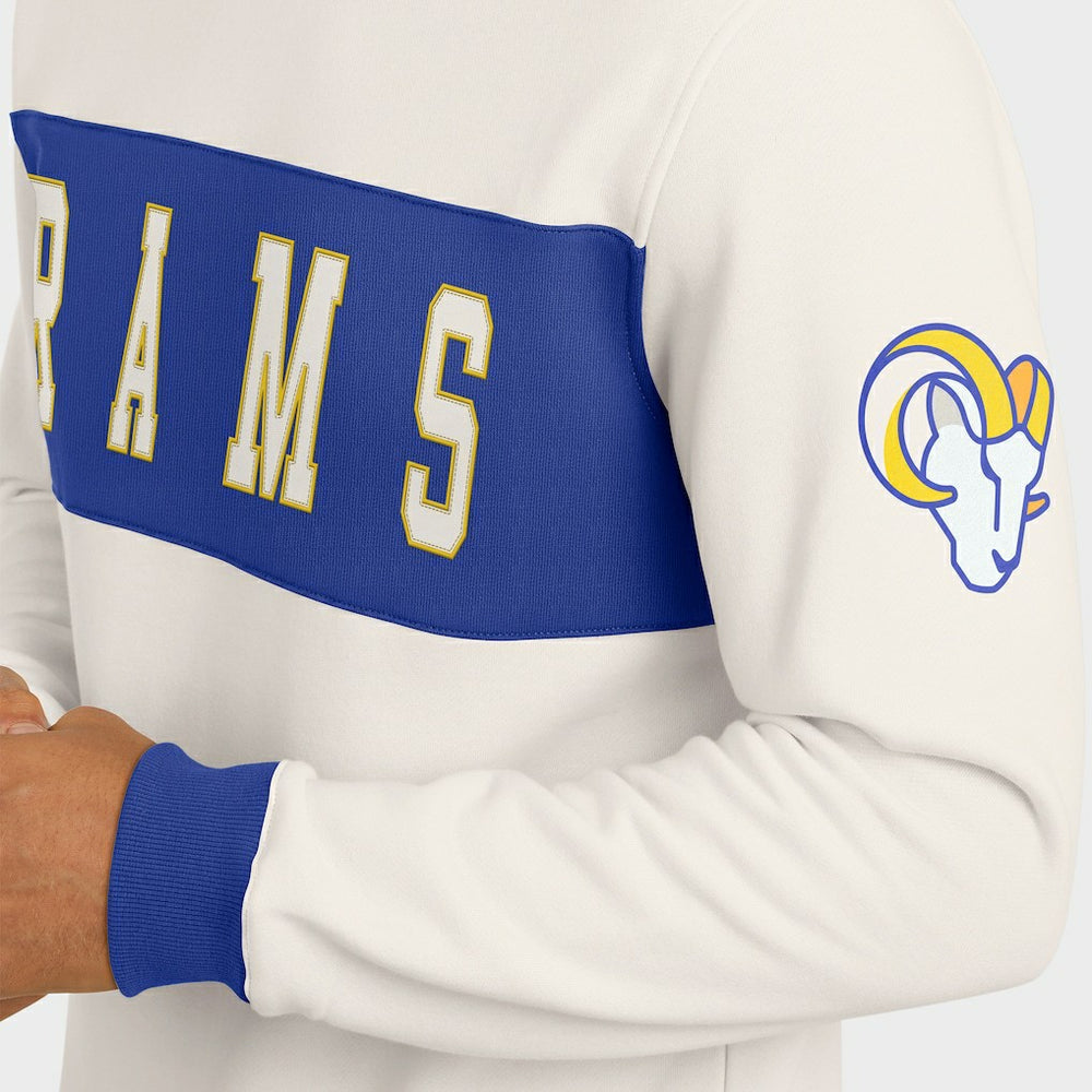 Los Angeles Rams Darius Rucker Collection Colorblock Pullover Sweatshirt Cream | Fanatics
