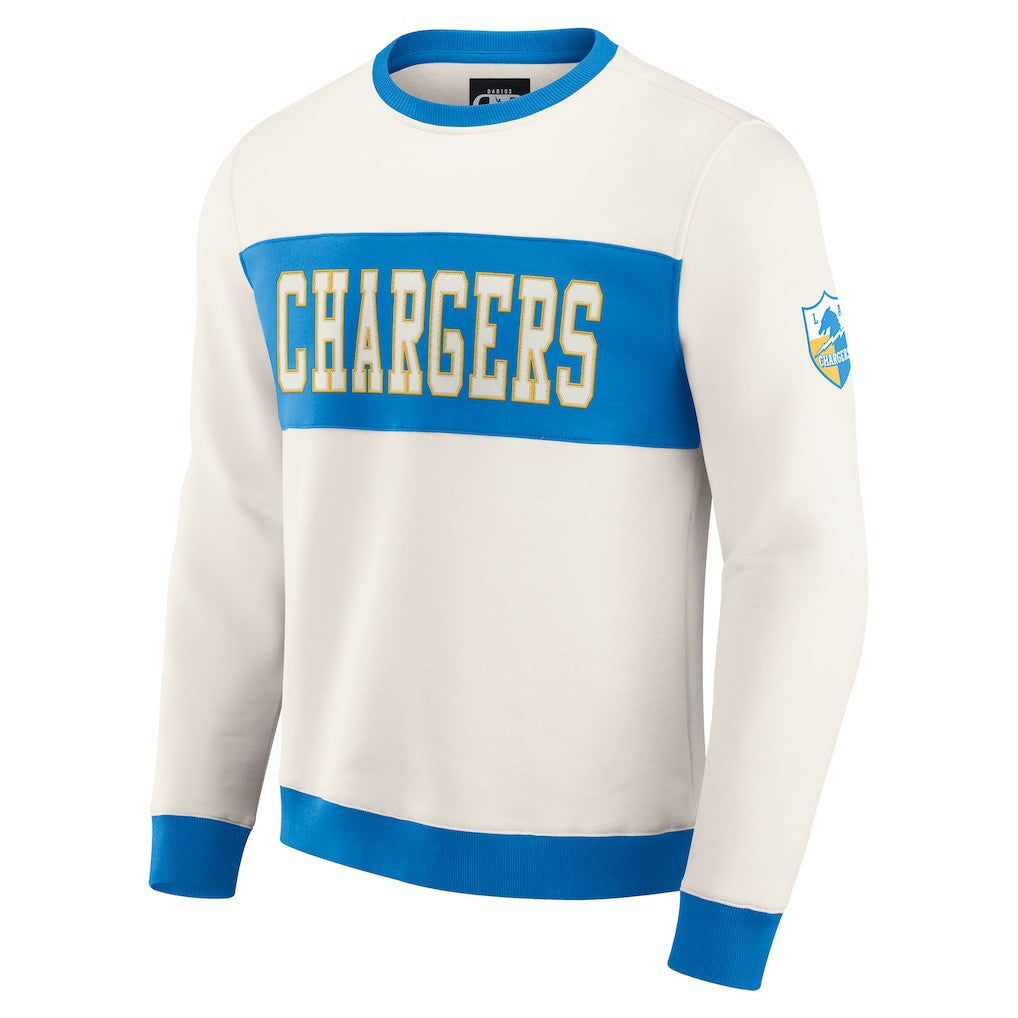Los Angeles Chargers Darius Rucker Collection Colorblock Pullover Sweatshirt Cream | Fanatics