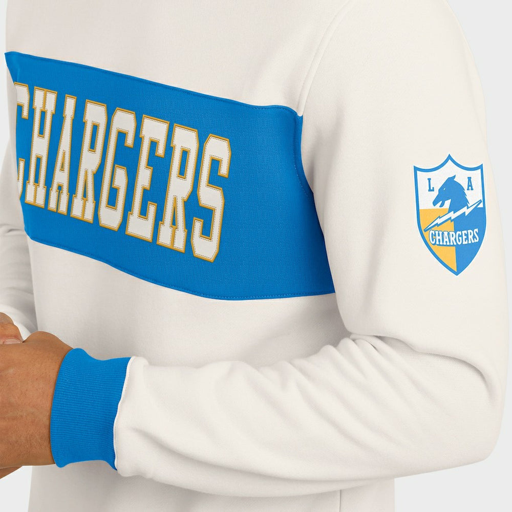 Los Angeles Chargers Darius Rucker Collection Colorblock Pullover Sweatshirt Cream | Fanatics