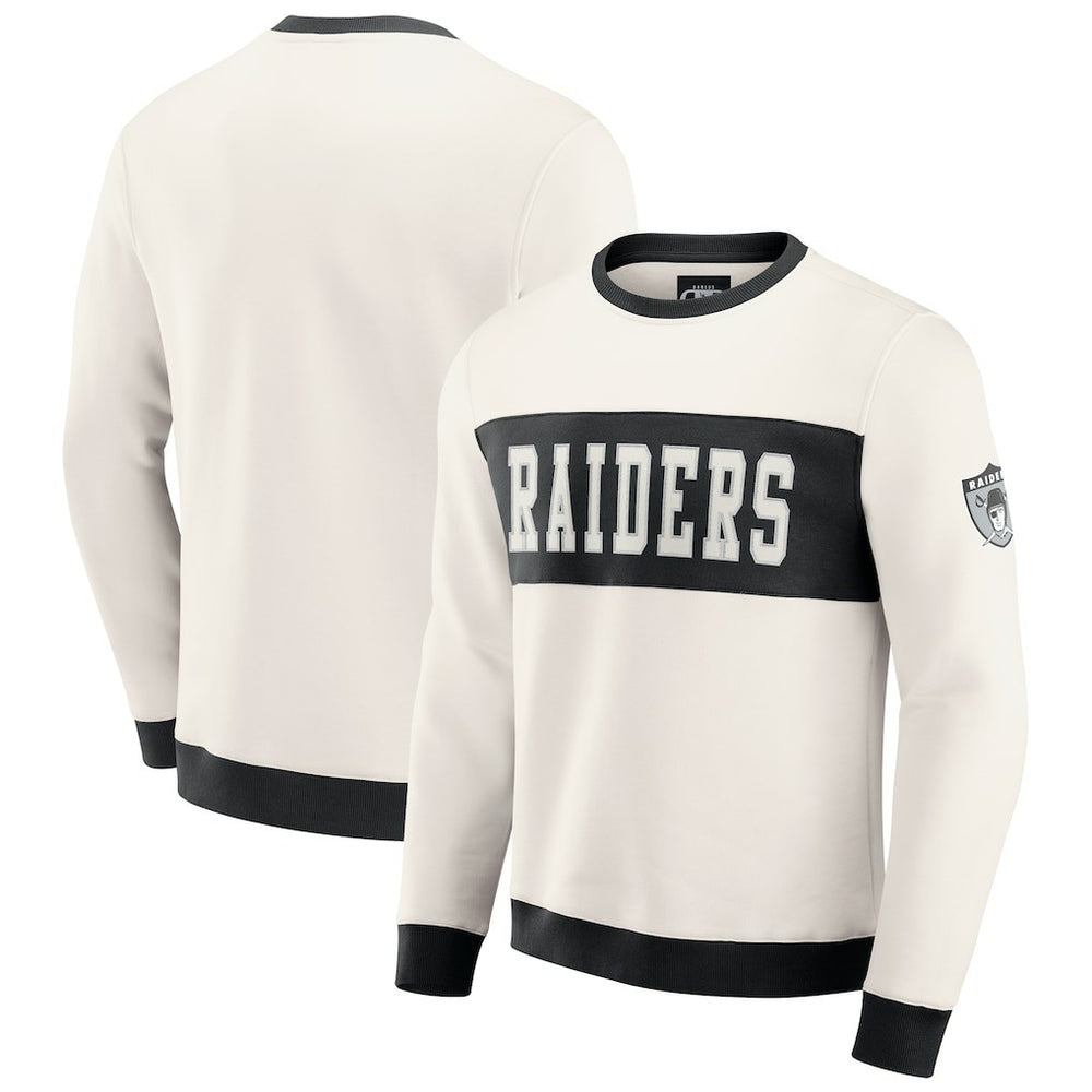 Las Vegas Raiders Darius Rucker Collection Colorblock Pullover Sweatshirt Cream | Fanatics
