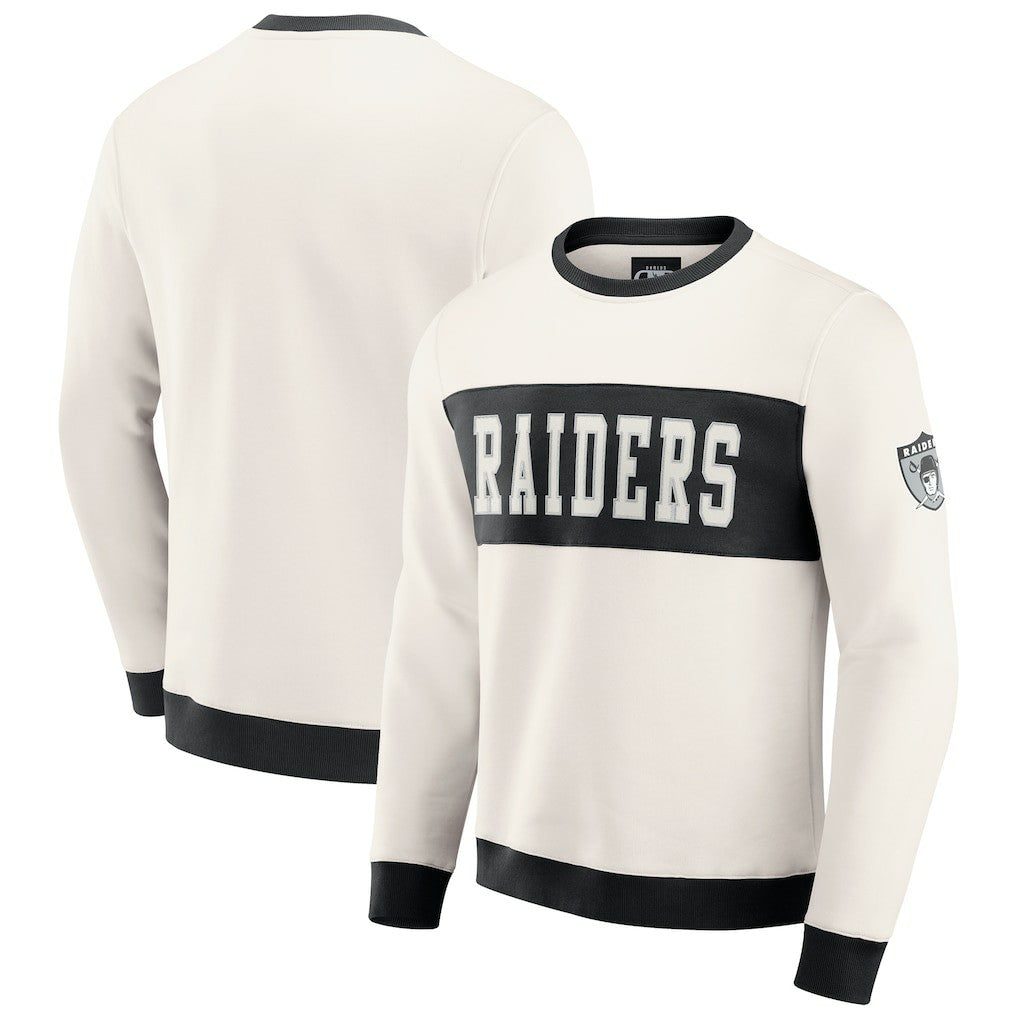 Las Vegas Raiders Darius Rucker Collection Colorblock Pullover Sweatshirt Cream | Fanatics
