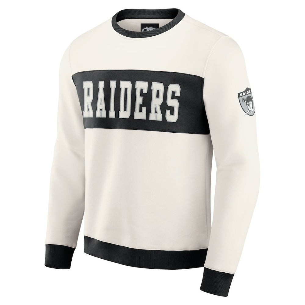 Las Vegas Raiders Darius Rucker Collection Colorblock Pullover Sweatshirt Cream | Fanatics