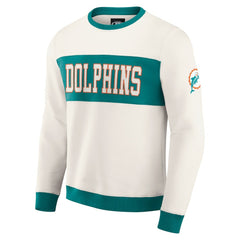 Miami Dolphins Darius Rucker Collection Colorblock Pullover Sweatshirt Cream | Fanatics