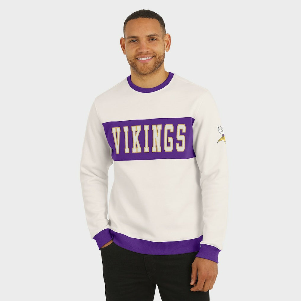 Minnesota Vikings Darius Rucker Collection Colorblock Pullover Sweatshirt Cream | Fanatics