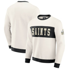 New Orleans Saints Darius Rucker Collection Colorblock Pullover Sweatshirt Cream | Fanatics