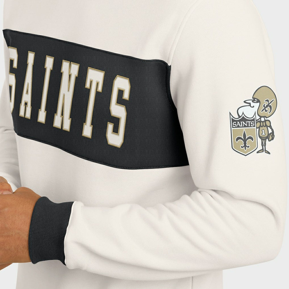 New Orleans Saints Darius Rucker Collection Colorblock Pullover Sweatshirt Cream | Fanatics