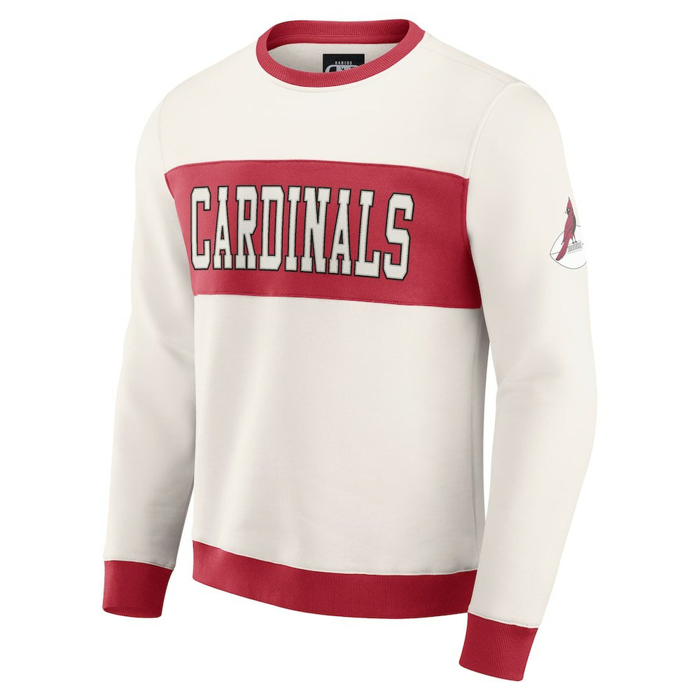 Arizona Cardinals Darius Rucker Collection Colorblock Pullover Sweatshirt Cream | Fanatics