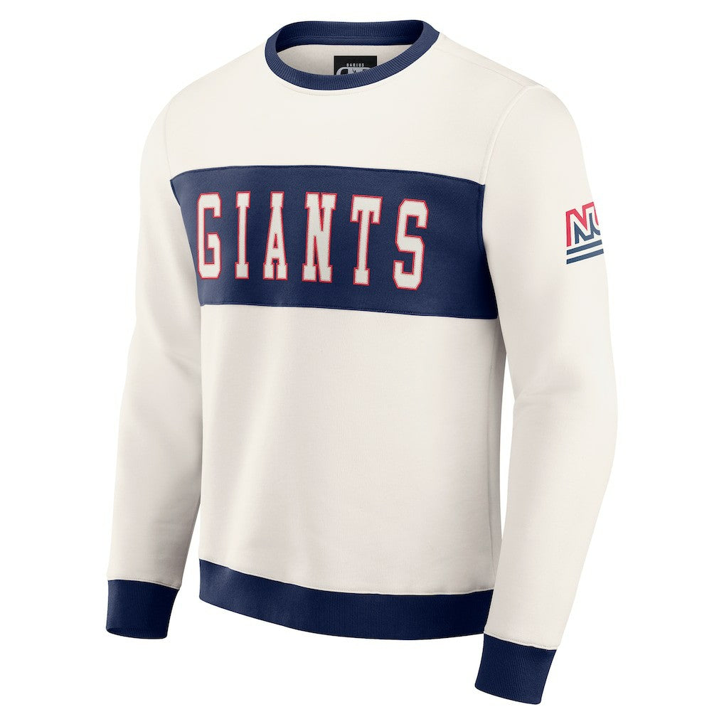 New York Giants Darius Rucker Collection Colorblock Pullover Sweatshirt Cream | Fanatics