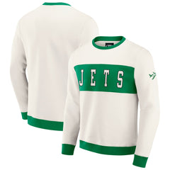 New York Jets Darius Rucker Collection Colorblock Pullover Sweatshirt Cream | Fanatics