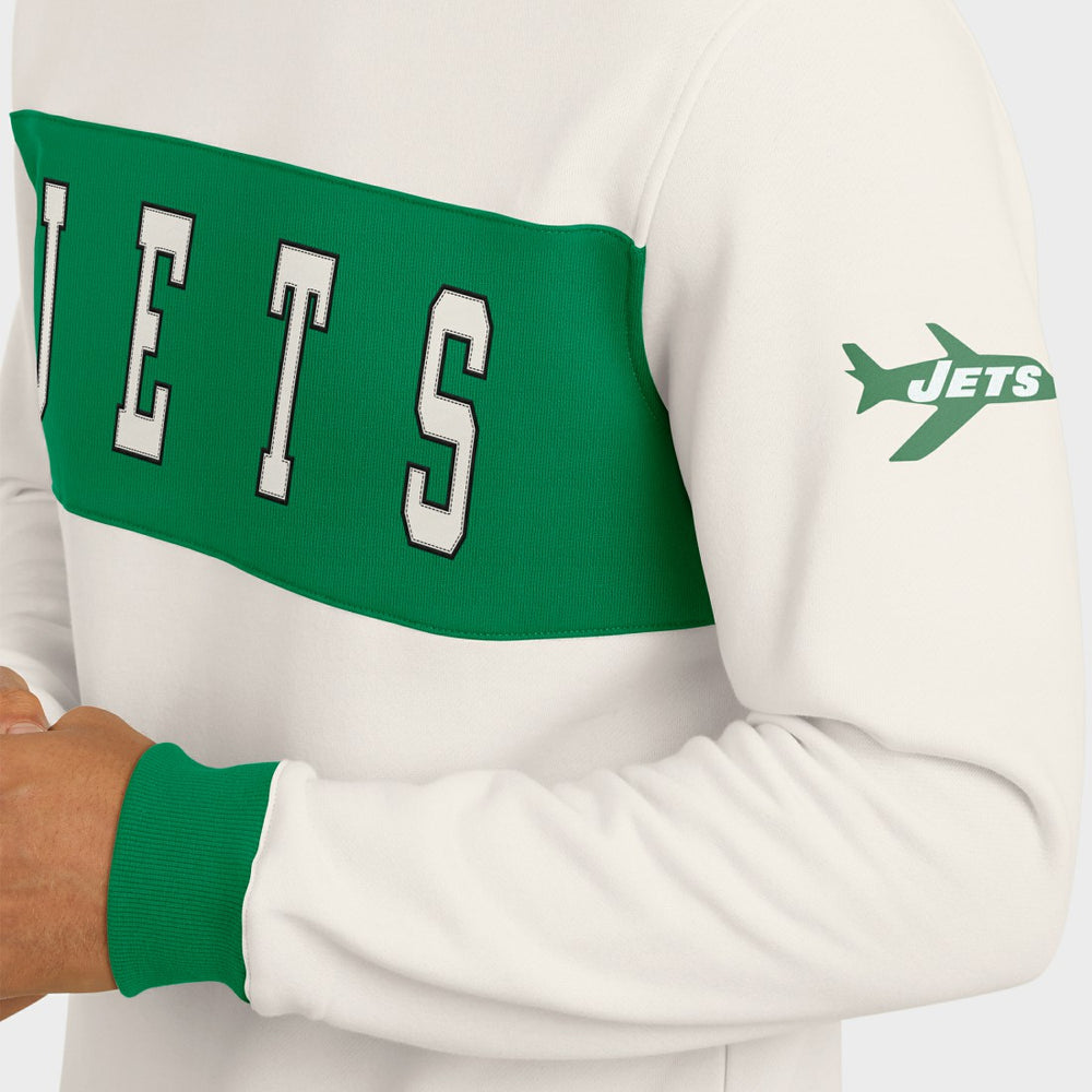New York Jets Darius Rucker Collection Colorblock Pullover Sweatshirt Cream | Fanatics