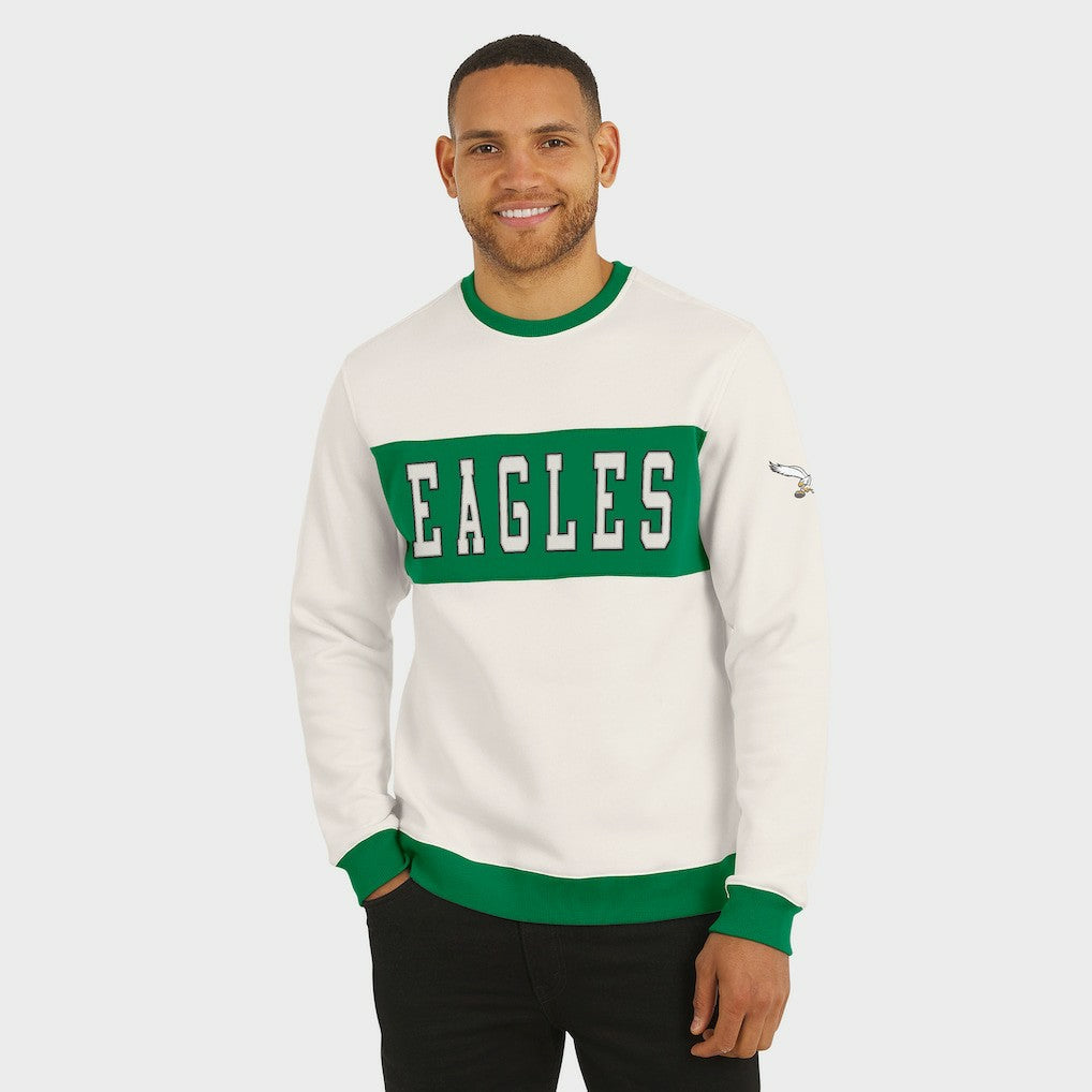 Philadelphia Eagles Darius Rucker Collection Colorblock Pullover Sweatshirt Cream | Fanatics