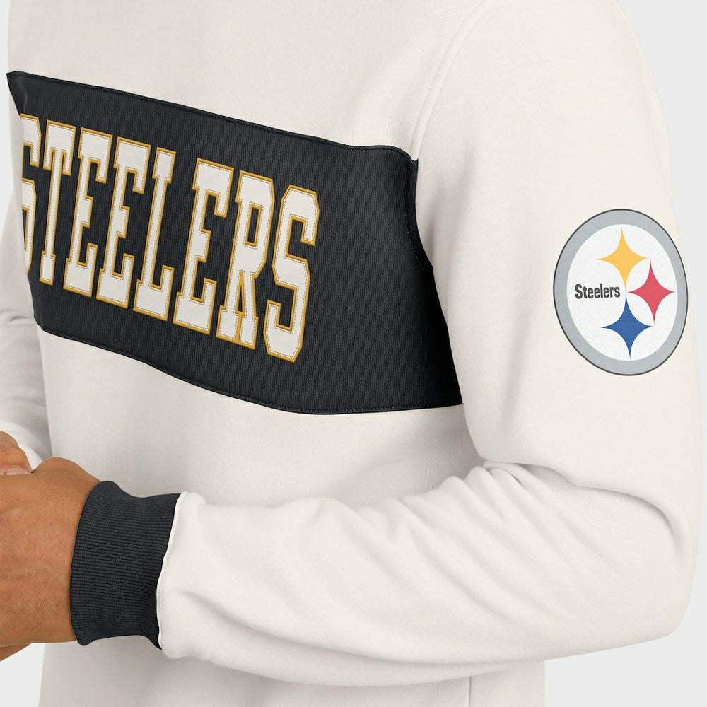 Pittsburgh Steelers Darius Rucker Collection Colorblock Pullover Sweatshirt Cream | Fanatics