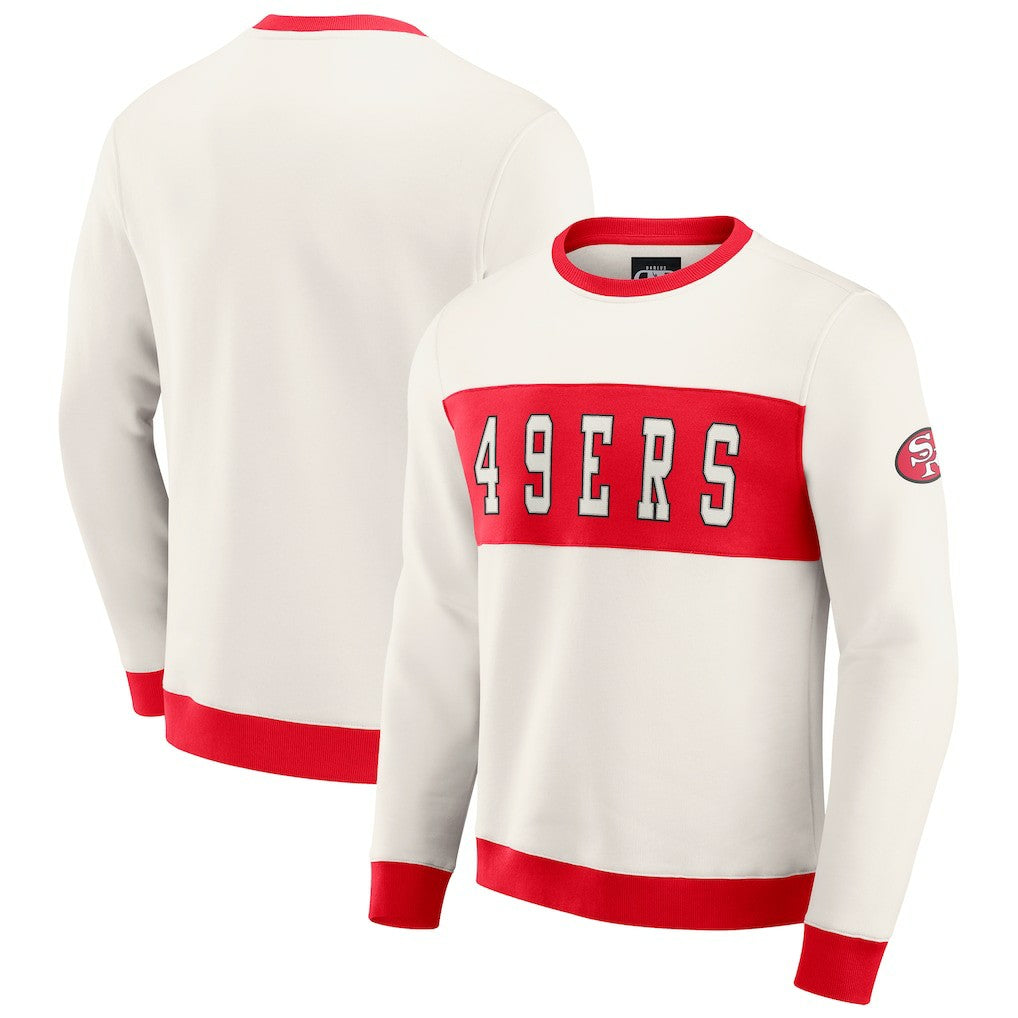 San Francisco 49ers Darius Rucker Collection Colorblock Pullover Sweatshirt Cream | Fanatics