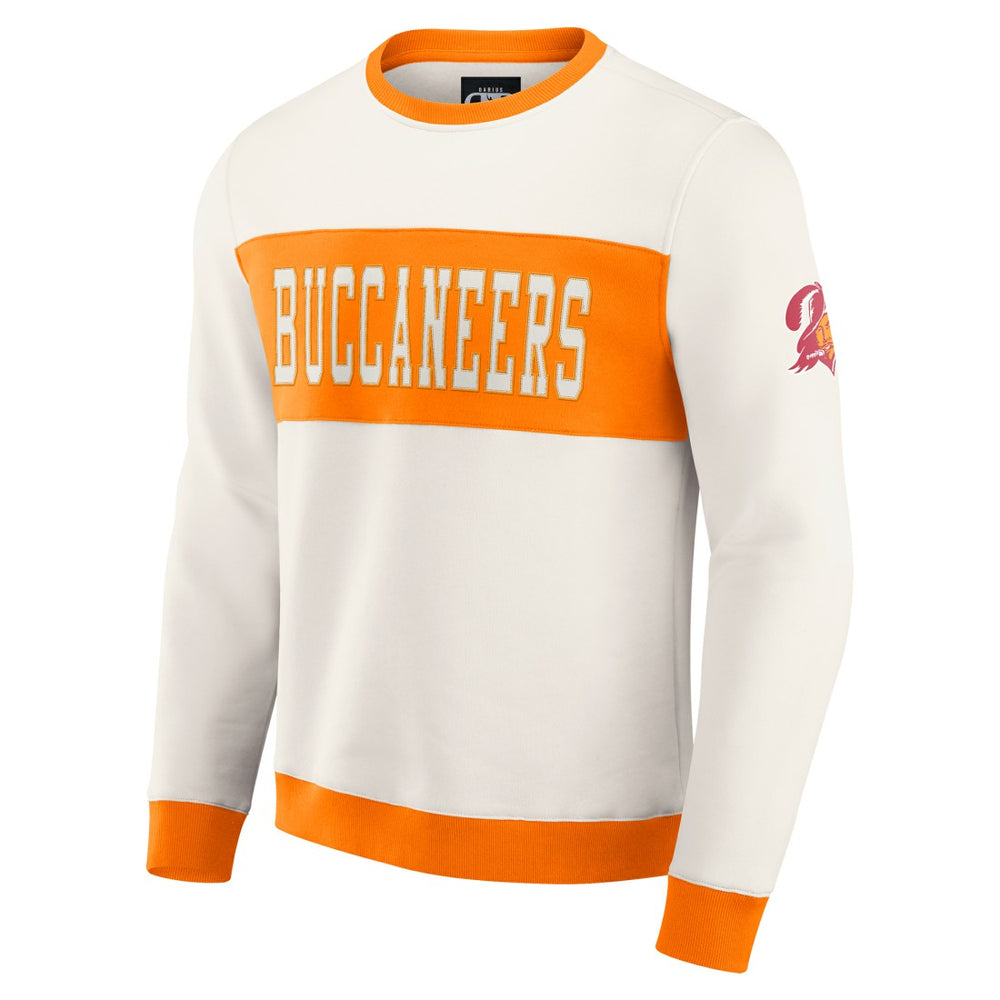 Tampa Bay Buccaneers Darius Rucker Collection Colorblock Pullover Sweatshirt Cream | Fanatics