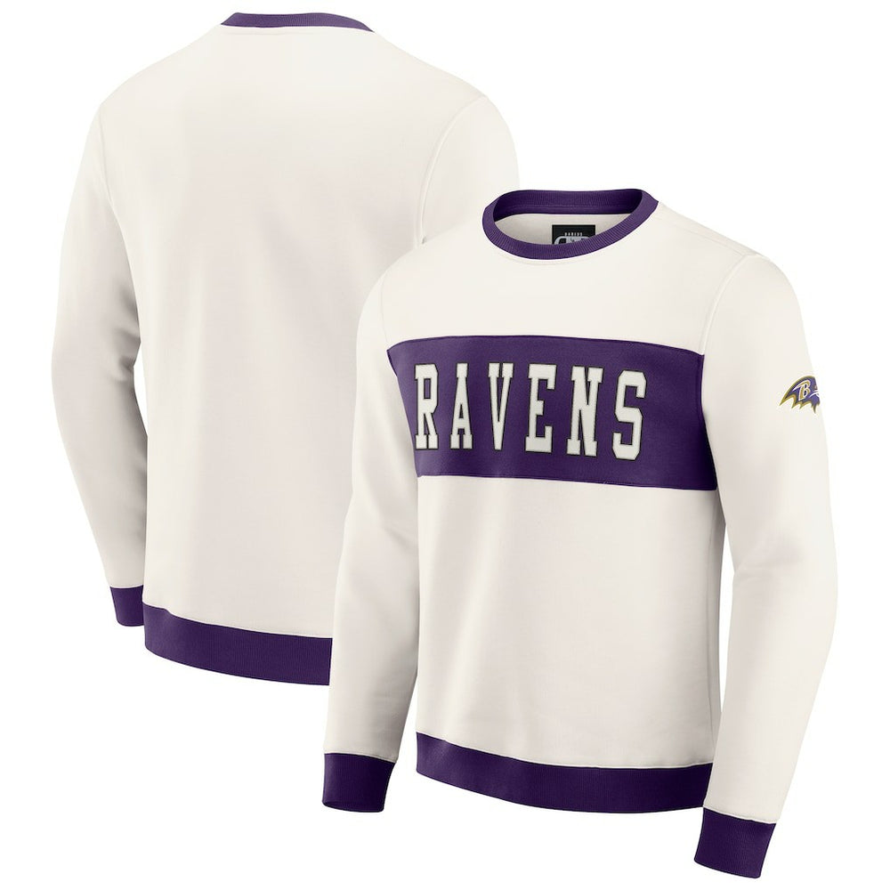 Baltimore Ravens Darius Rucker Collection Colorblock Pullover Sweatshirt Cream | Fanatics