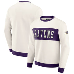 Baltimore Ravens Darius Rucker Collection Colorblock Pullover Sweatshirt Cream | Fanatics