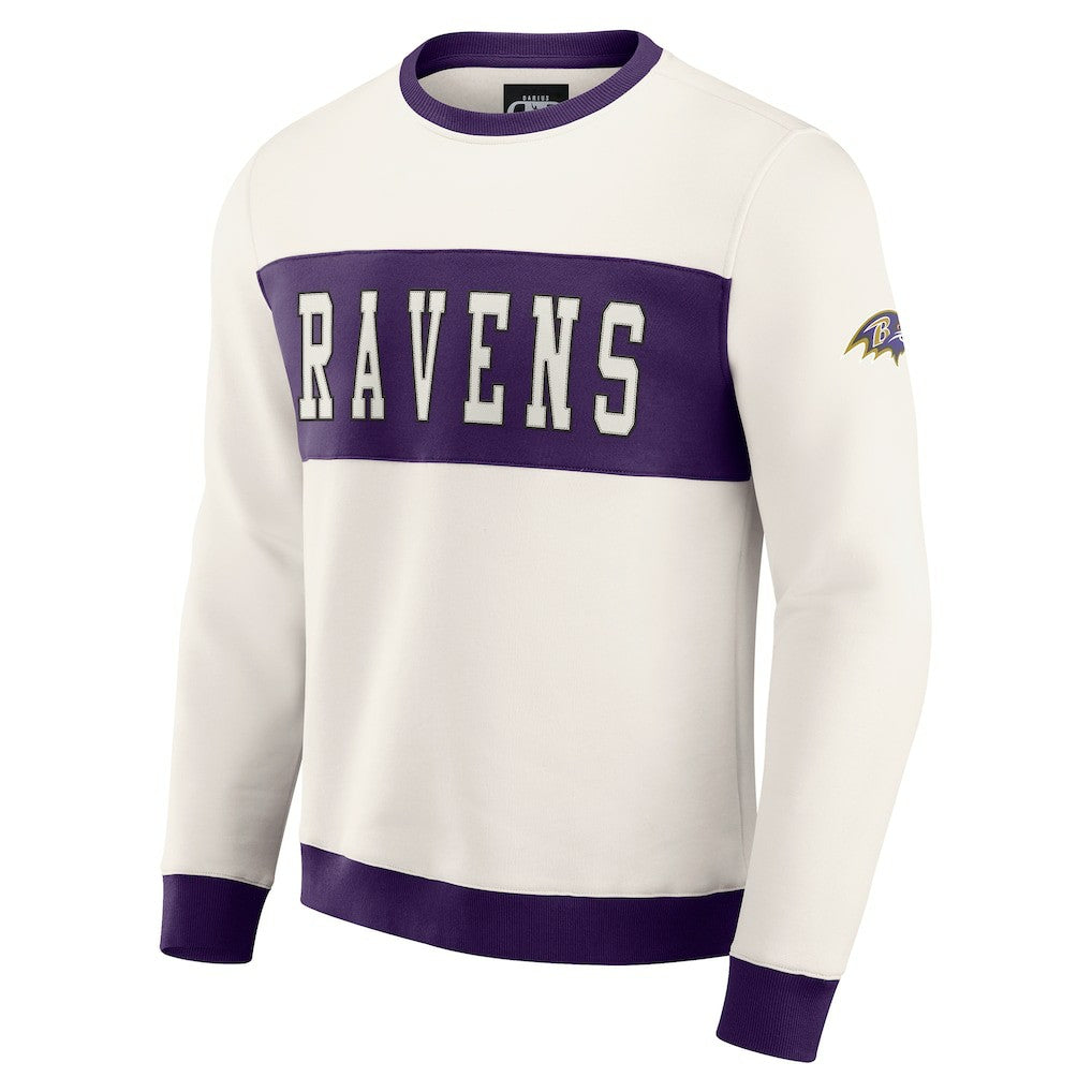 Baltimore Ravens Darius Rucker Collection Colorblock Pullover Sweatshirt Cream | Fanatics