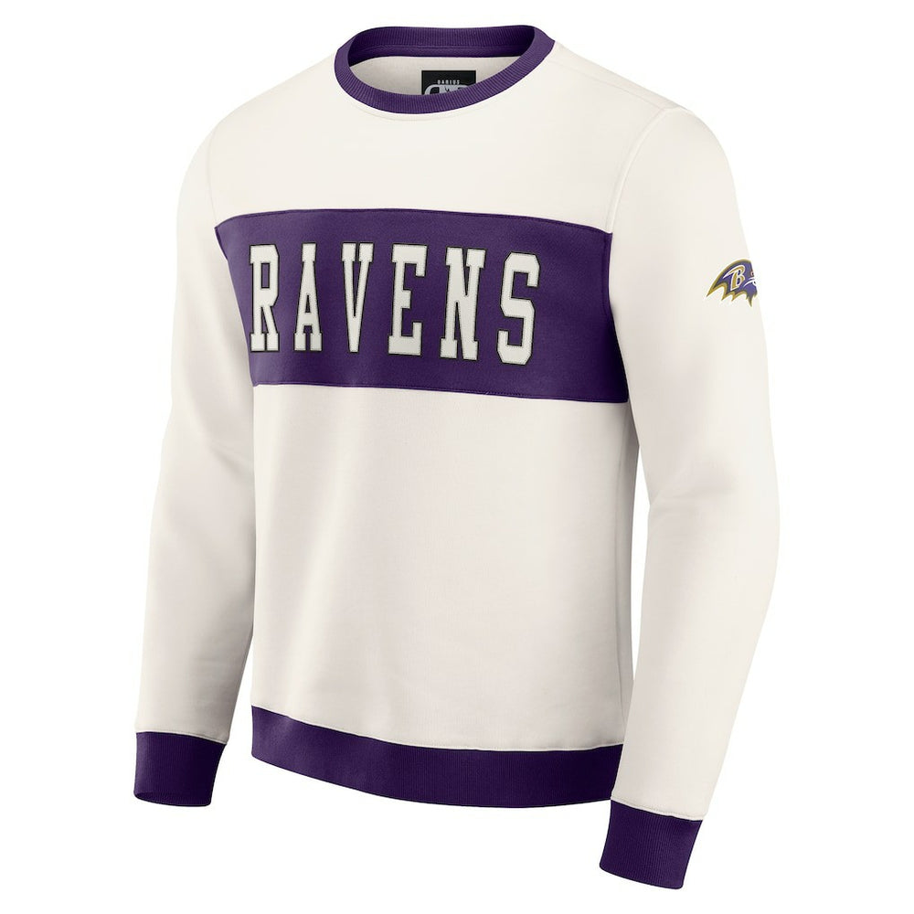 Baltimore Ravens Darius Rucker Collection Colorblock Pullover Sweatshirt Cream | Fanatics