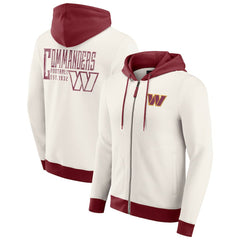 Washington Commanders Darius Rucker Collection Distressed Graphics Full-Zip Hoodie Cream | Fanatics