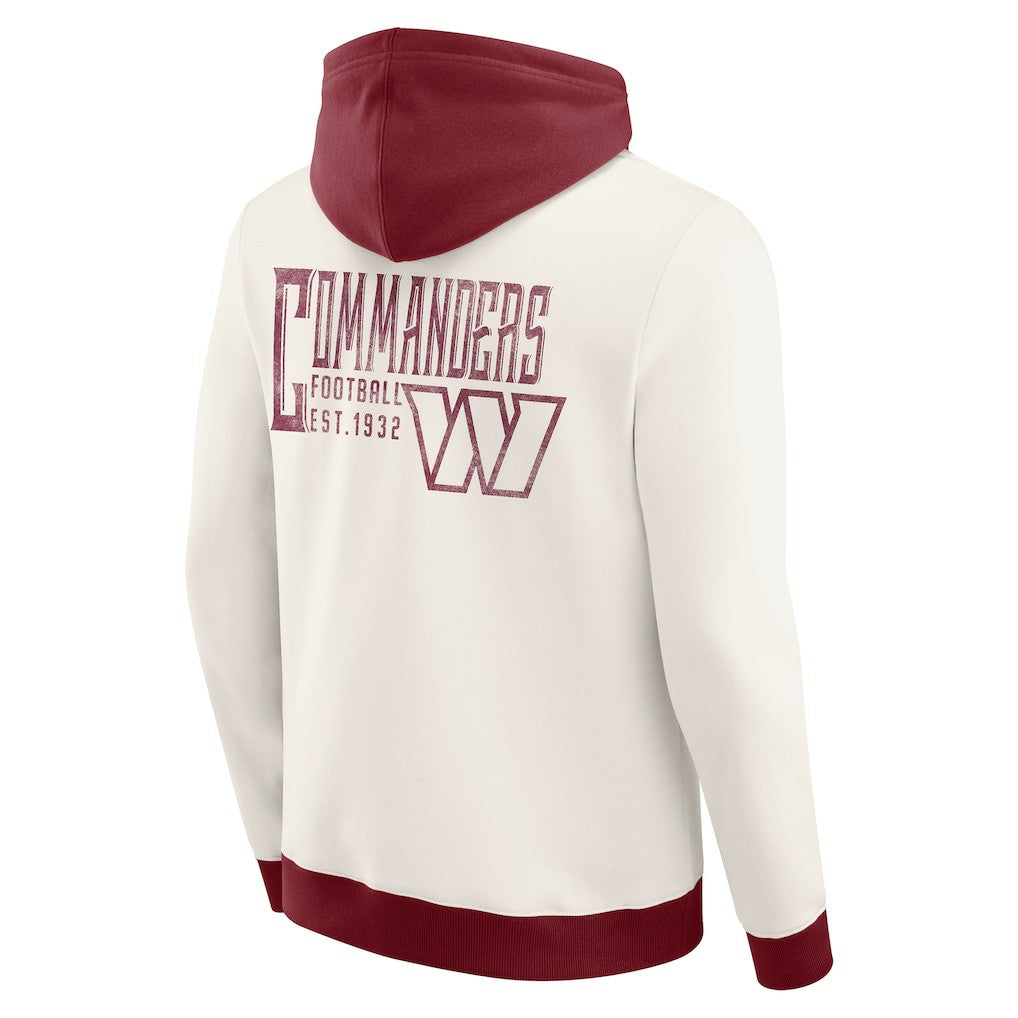 Washington Commanders Darius Rucker Collection Distressed Graphics Full-Zip Hoodie Cream | Fanatics