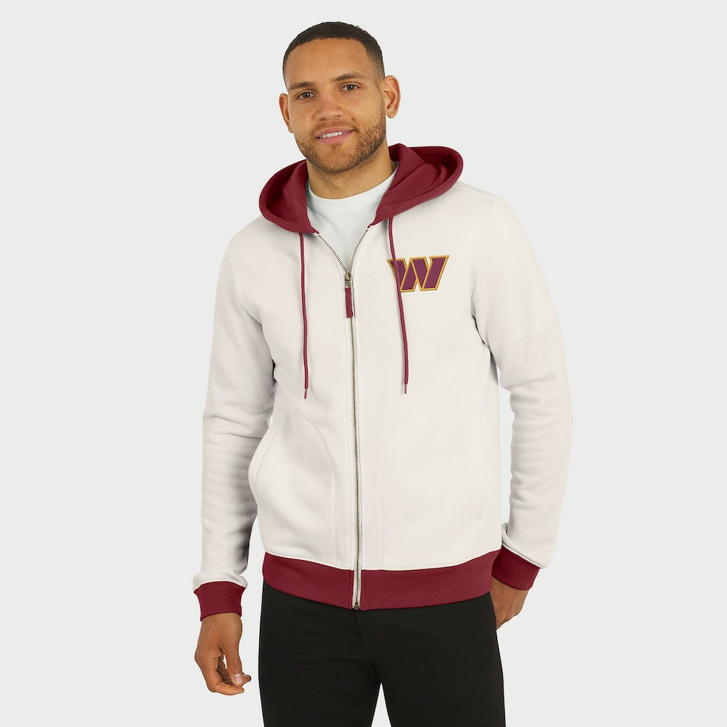 Washington Commanders Darius Rucker Collection Distressed Graphics Full-Zip Hoodie Cream | Fanatics