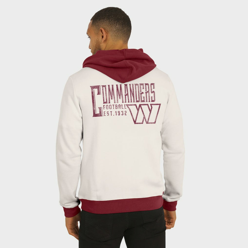 Washington Commanders Darius Rucker Collection Distressed Graphics Full-Zip Hoodie Cream | Fanatics