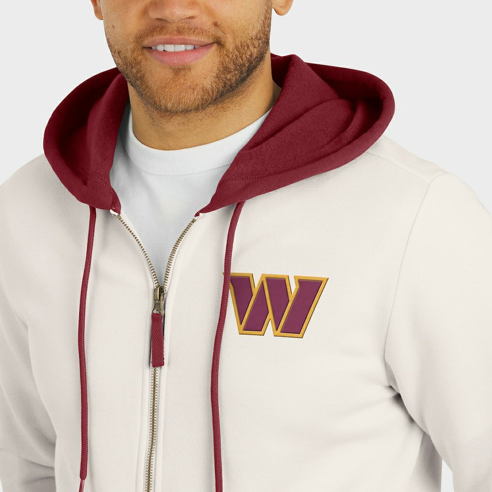 Washington Commanders Darius Rucker Collection Distressed Graphics Full-Zip Hoodie Cream | Fanatics