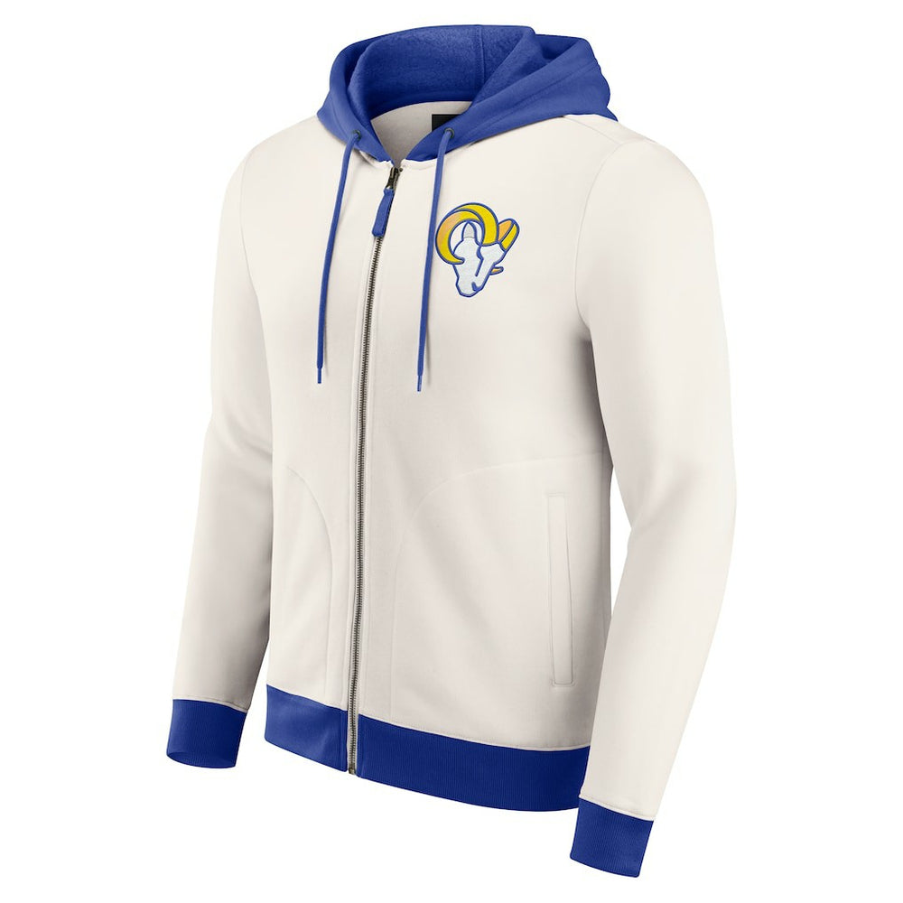 Los Angeles Rams Darius Rucker Collection Distressed Graphics Full-Zip Hoodie Cream | Fanatics