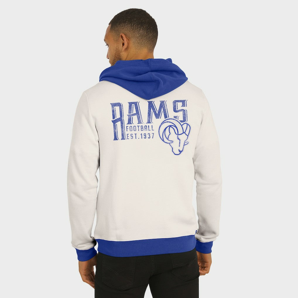 Los Angeles Rams Darius Rucker Collection Distressed Graphics Full-Zip Hoodie Cream | Fanatics
