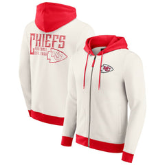 Kansas City Chiefs Darius Rucker Collection Distressed Graphics Full-Zip Hoodie Cream | Fanatics