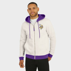 Minnesota Vikings Darius Rucker Collection Distressed Graphics Full-Zip Hoodie Cream | Fanatics