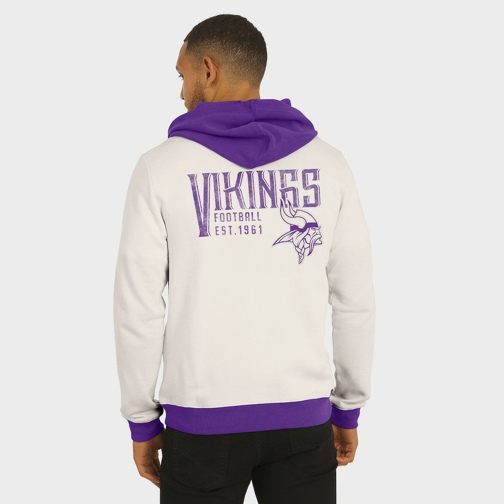 Minnesota Vikings Darius Rucker Collection Distressed Graphics Full-Zip Hoodie Cream | Fanatics