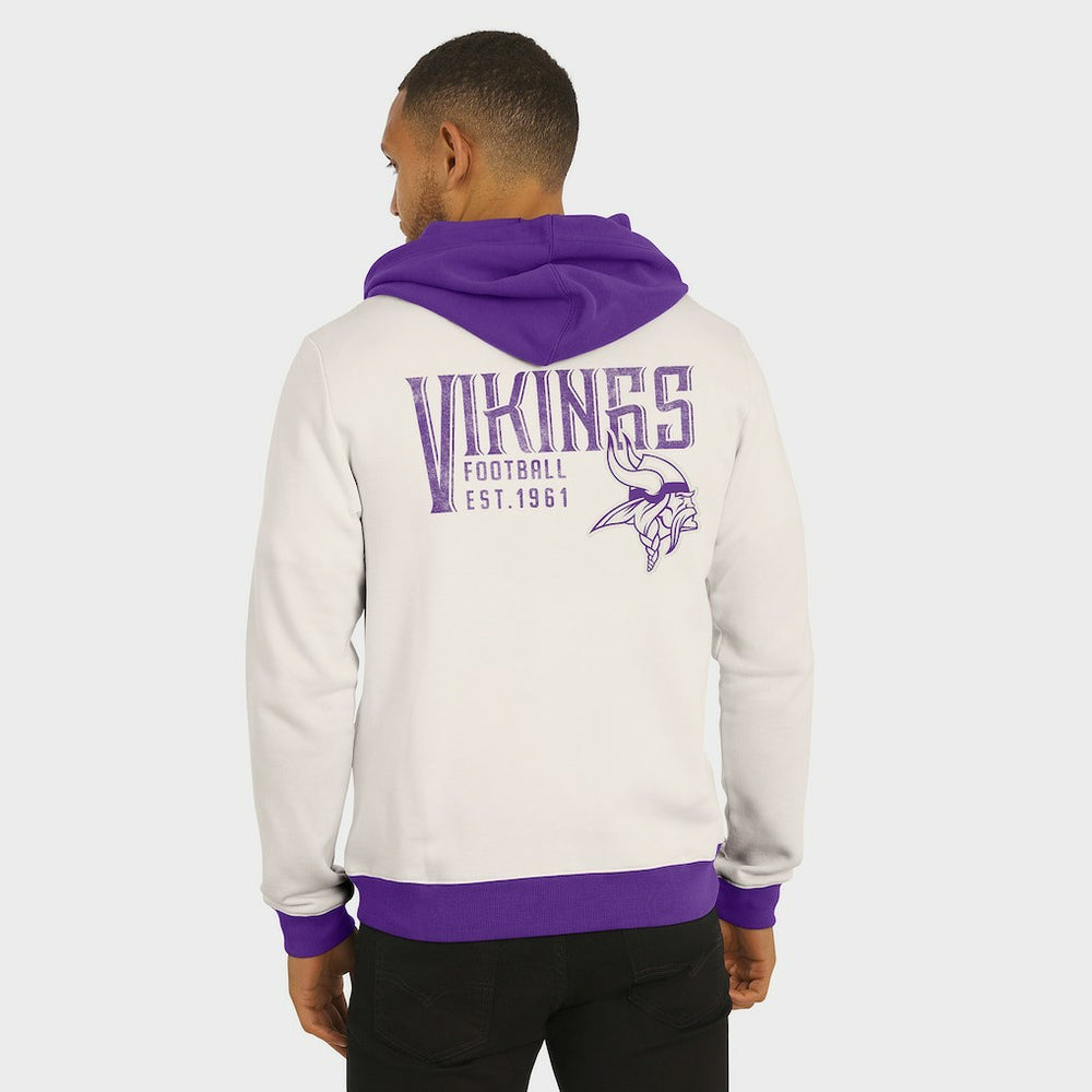 Minnesota Vikings Darius Rucker Collection Distressed Graphics Full-Zip Hoodie Cream | Fanatics