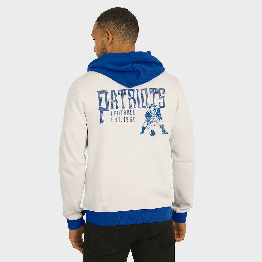 New England Patriots Darius Rucker Collection Distressed Graphics Full-Zip Hoodie Cream | Fanatics