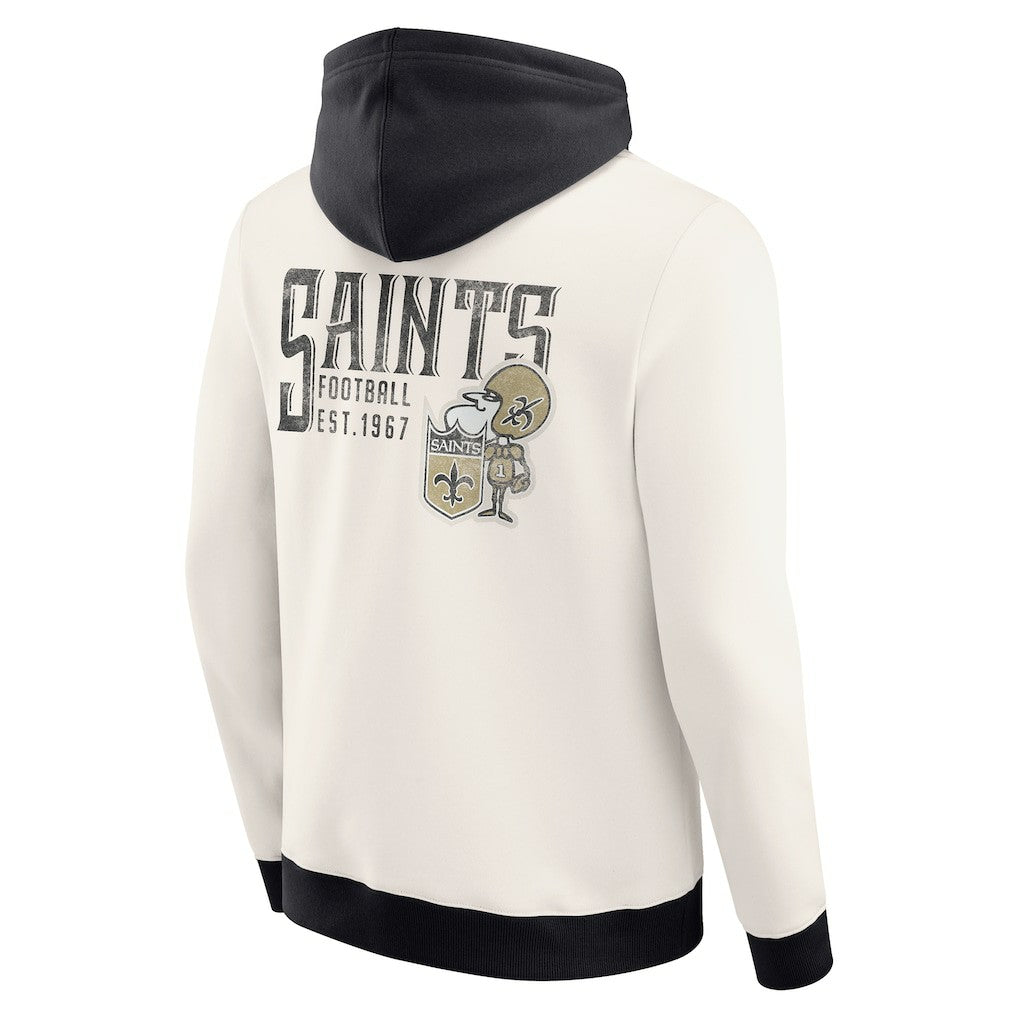 New Orleans Saints Darius Rucker Collection Distressed Graphics Full-Zip Hoodie Cream | Fanatics