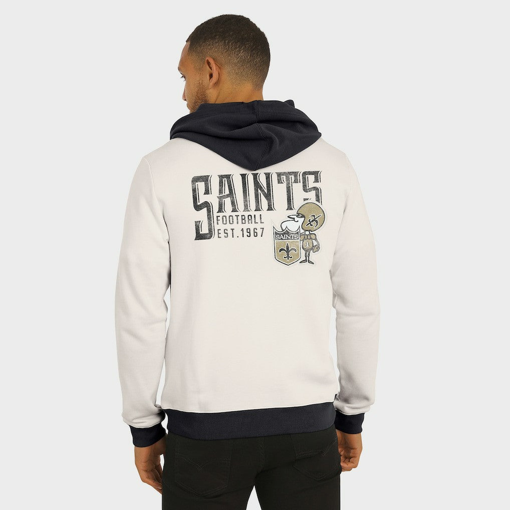 New Orleans Saints Darius Rucker Collection Distressed Graphics Full-Zip Hoodie Cream | Fanatics