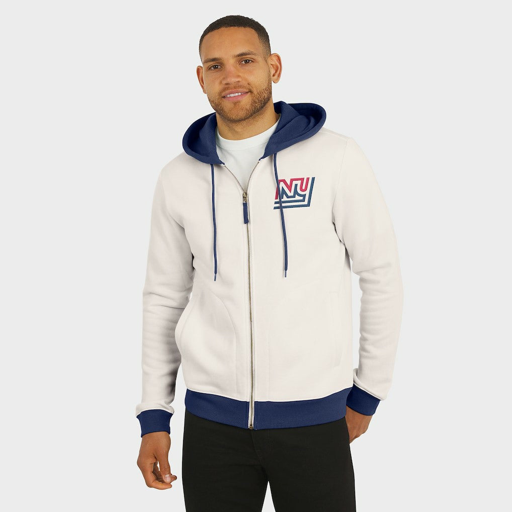 New York Giants Darius Rucker Collection Distressed Graphics Full-Zip Hoodie Cream | Fanatics