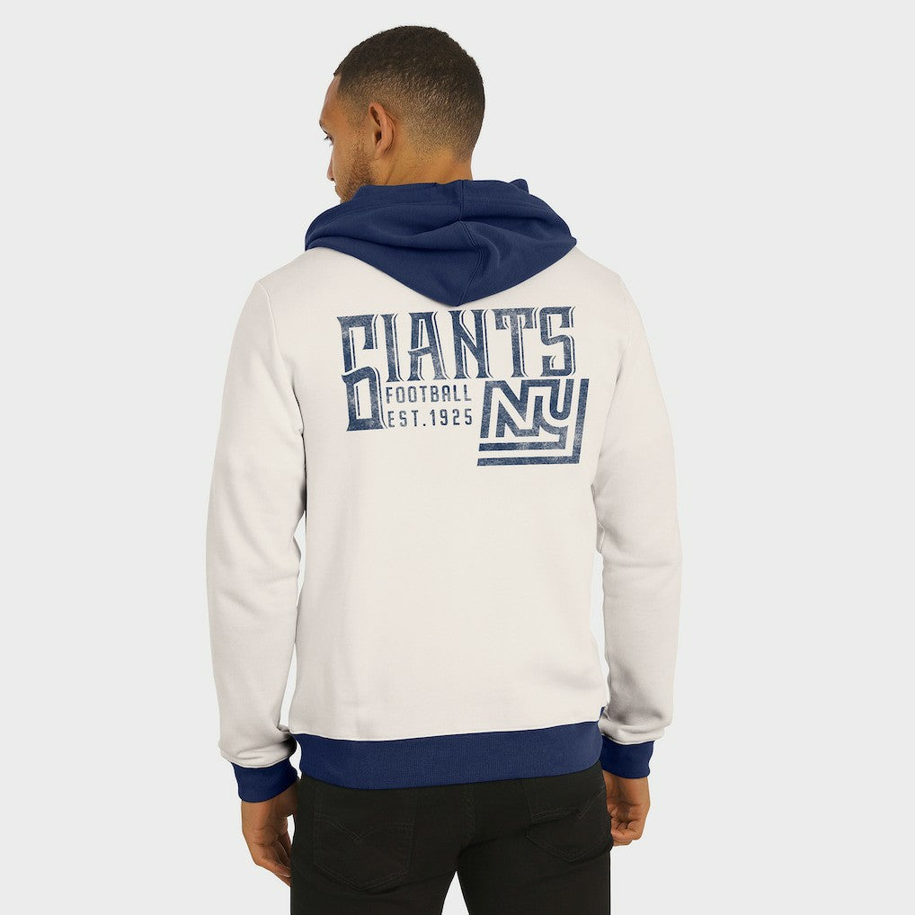 New York Giants Darius Rucker Collection Distressed Graphics Full-Zip Hoodie Cream | Fanatics