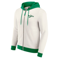 New York Jets Darius Rucker Collection Distressed Graphics Full-Zip Hoodie Cream | Fanatics