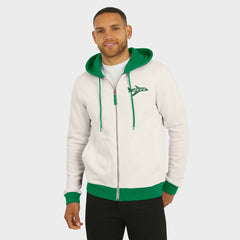 New York Jets Darius Rucker Collection Distressed Graphics Full-Zip Hoodie Cream | Fanatics