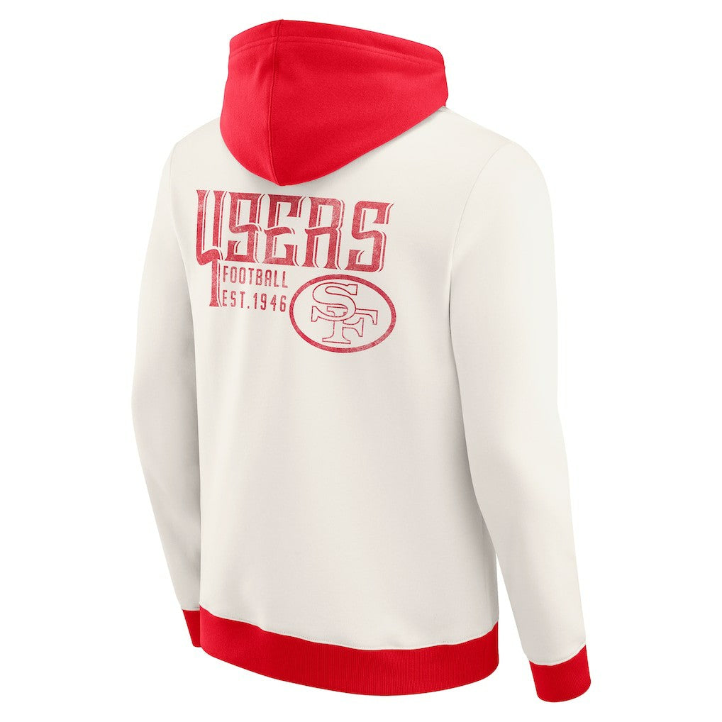 San Francisco 49ers Darius Rucker Collection Distressed Graphics Full-Zip Hoodie Cream | Fanatics