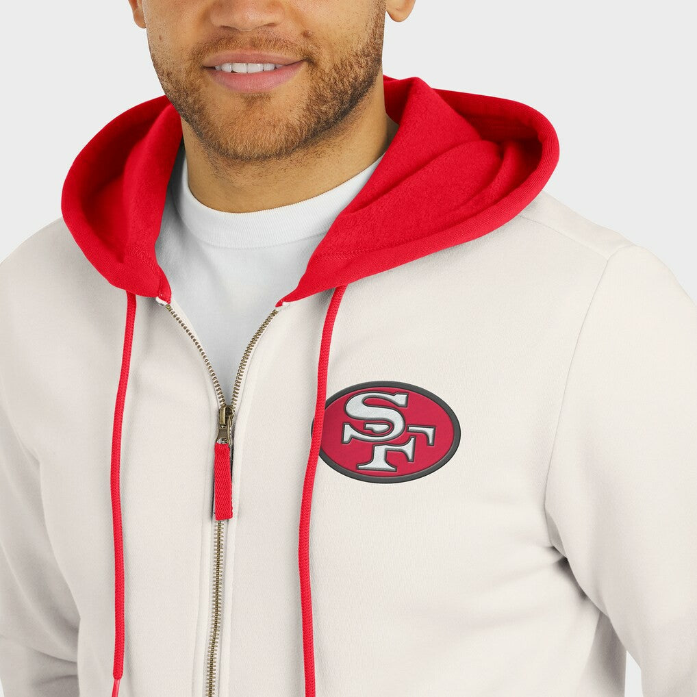 San Francisco 49ers Darius Rucker Collection Distressed Graphics Full-Zip Hoodie Cream | Fanatics