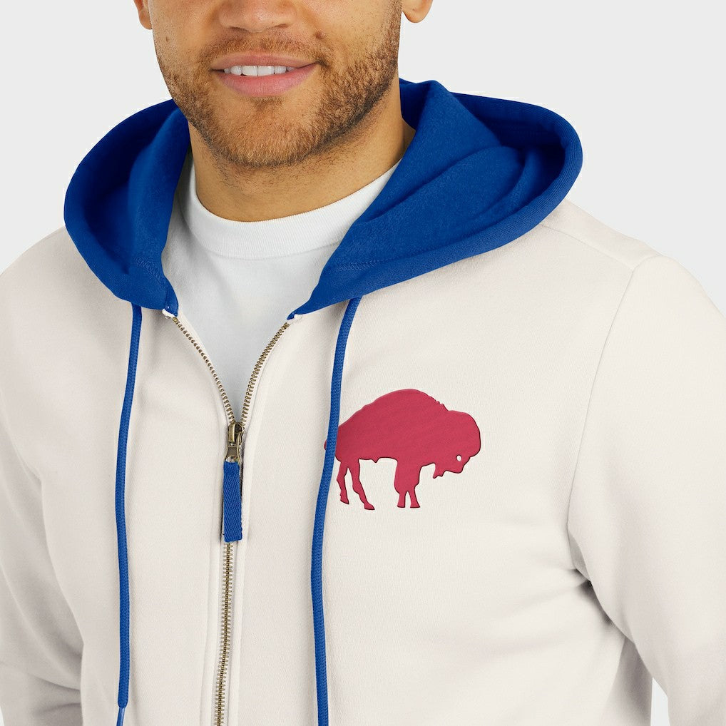 Buffalo Bills Darius Rucker Collection Distressed Graphics Full-Zip Hoodie Cream | Fanatics