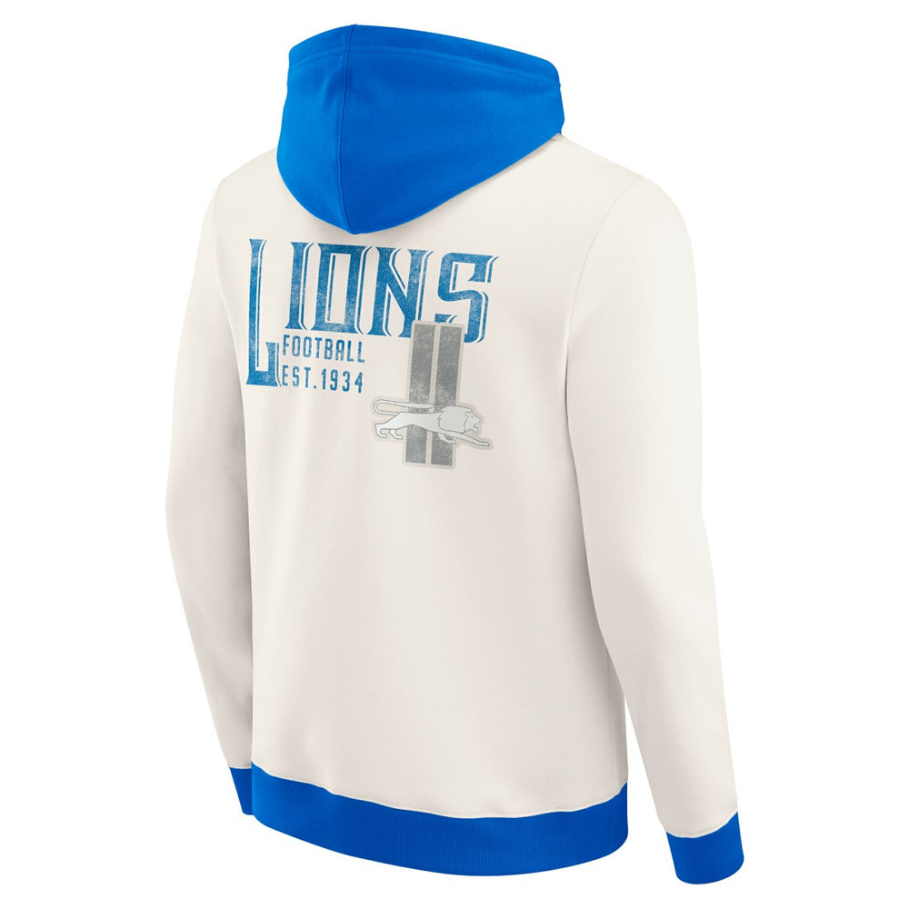 Detroit Lions Darius Rucker Collection Distressed Graphics Full-Zip Hoodie Cream | Fanatics