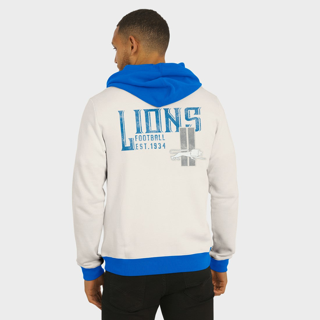 Detroit Lions Darius Rucker Collection Distressed Graphics Full-Zip Hoodie Cream | Fanatics