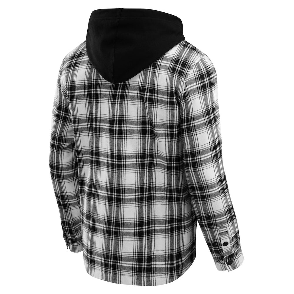 Buffalo Bills NFL x Darius Rucker Collection Plaid Flannel Quilted Full-Snap Hooded Shacket Black | Fanatics